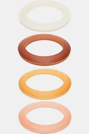 MANGO Pack de pulseras de tonos neutros rígidas sin cierres de resina de