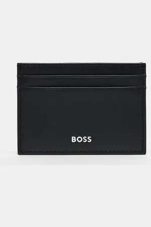 HUGO BOSS Tarjetero con logo de cuero Randy de BOSS