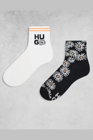 HUGO BOSS Pack de 2 calcetines con estampado de margaritas y logo apilado de -Multicolor
