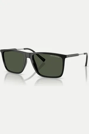 Armani Exchange Gafas de sol cuadradas con lentes verdes polarizadas de