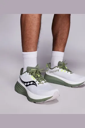 Saucony Zapatillas de deporte blancas y verde oliva para correr Hurricane 24 de -Multicolor
