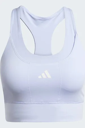 adidas Sujetador violeta pálido de sujeción media Run Pocket de -Morado