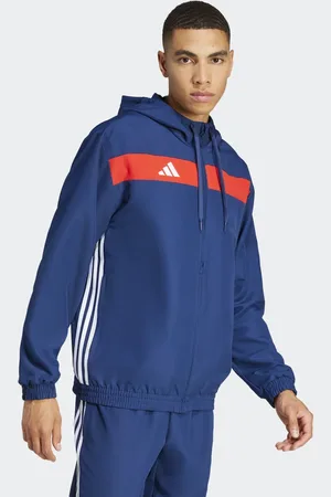 adidas Sudadera azul marino y roja con capucha Tiro 25 Essentials de