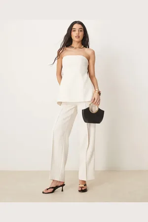 ASOS Pantalones blanco de bouclé de (parte de un conjunto)-Neutro