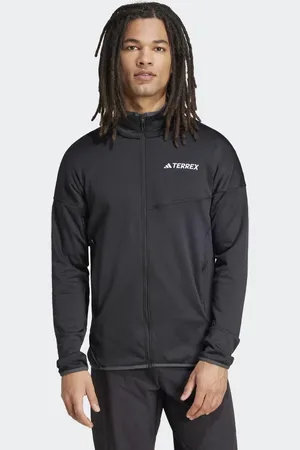 adidas Chaqueta negra ligera de felpa Terrex Xperior Climawarm de