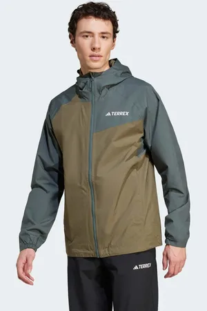 adidas Chaqueta verde oliva tierra y verde hiedra Terrex Multi 2L RAIN.RDY de