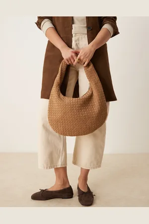 Gina Tricot Bolso de hombro color con diseño trenzado de antelina de -Neutro