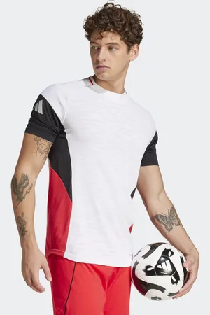 adidas Camiseta deportiva blanca y rojo rubí Tiro 25 Pro de -Blanco
