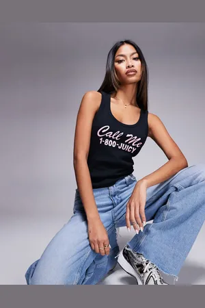 Juicy Couture Top de tirantes con estampado "Call Me" de