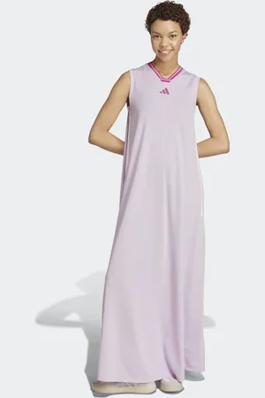adidas Vestido largo color con 3 rayas de malla suave Tiro Cut de -Morado