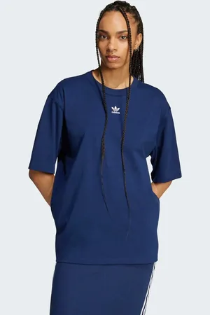 adidas Camiseta azul añil nocturno de corte boyfriend Essentials de