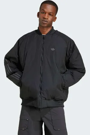 adidas Chaqueta bomber negra extragrande Fashion de