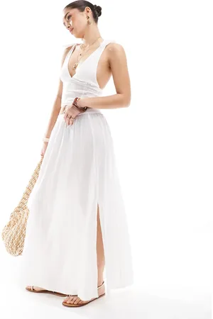 Esmée Falda playera larga blanca fruncida exclusiva de