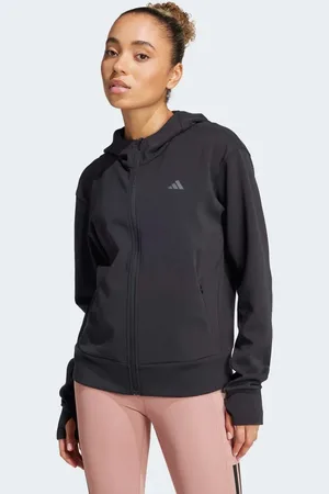 adidas Sudadera negra con cremallera y capucha Designed for Training de