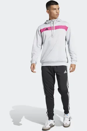 adidas Pantalones de chándal negros, gris transparente y magenta real Tiro 25 Essentials de