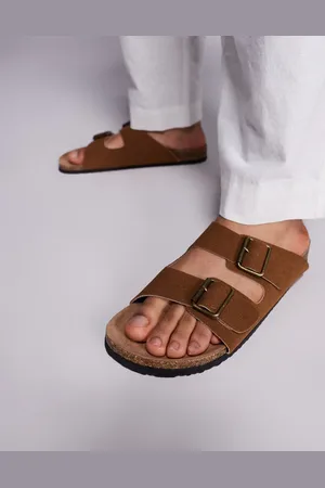 ASOS Sandalias color tostado con dos correas y suela de corcho de -Marrón