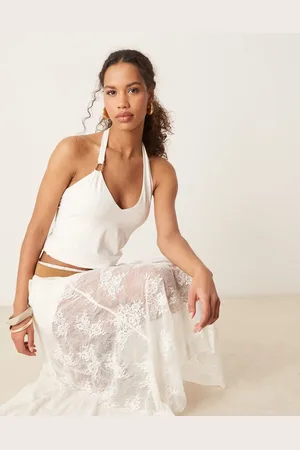 Abercrombie & Fitch Top con cuello halter escotado de