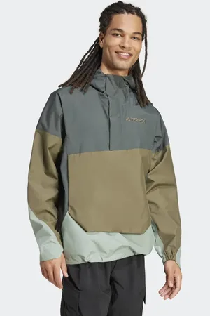 adidas Anorak verde hiedra y verde oliva tierra Terrex Xploric 2.5L Climaproof de -Negro