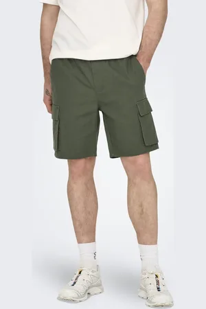 Only & Sons Pantalones cortos cargo verde oliva nocturno de