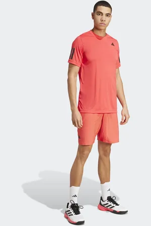 adidas Pantalones cortos rojo lúcido pálido con 3 rayas Club Tennis Climacool de