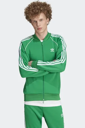 adidas Chaqueta de chándal verde y blanca Adicolor Classics SST de