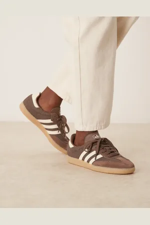 adidas Zapatillas de deporte marrones y color crema de croché Samba OG de