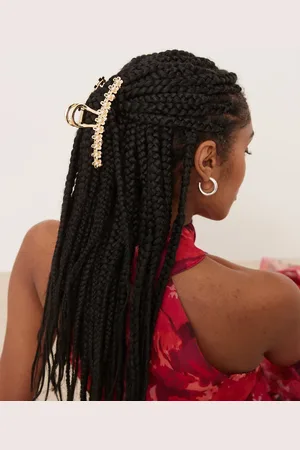 ASOS Pinza para el cabello extragrande de metal con diseño floral y detalle de perlas de