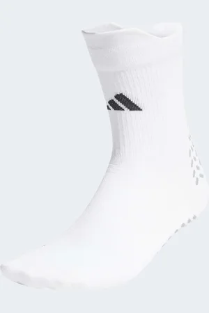 adidas Calcetines deportivos blancos y negros acolchados para fútbol de