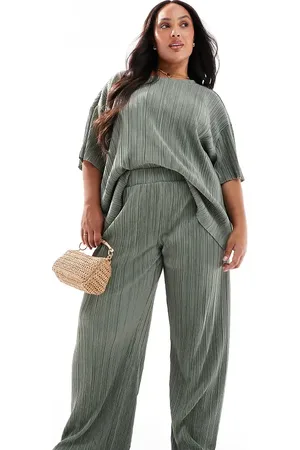 ONLY Pantalones plisados de pernera ancha de (parte de un conjunto)