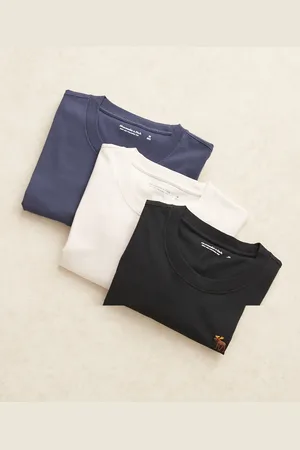 Abercrombie & Fitch Pack de 3 camisetas de color blanco y variados con logo de -Multicolor