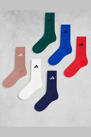 adidas Pack de 6 pares de calcetines azules de caña alta acolchados Cushioned de adidas Training