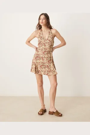 ASOS Vestido corto con y cuello halter de -Multicolor
