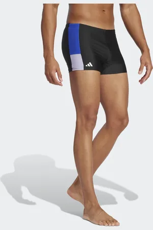 adidas Shorts de baño negros, azul semilúcido y violetas estilo bóxer Colorblock de
