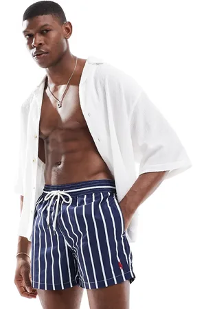 Ralph Lauren Shorts de baño a rayas anchas de largo medio y corte slim con logo Traveler Icon de
