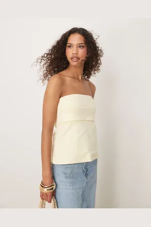Abercrombie & Fitch Top de tubo largo con detalle plegado de