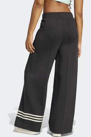 adidas Pantalones de chándal negros y blanco crema Adicolor Neuclassics de