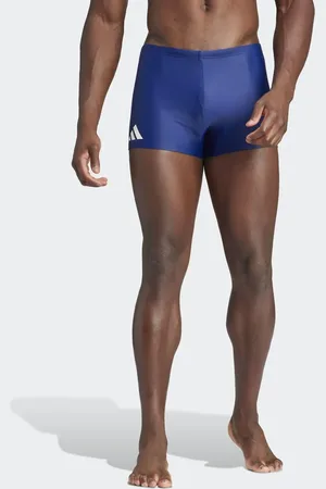 adidas Shorts de baño azul oscuro liso y blanco estilo bóxer de