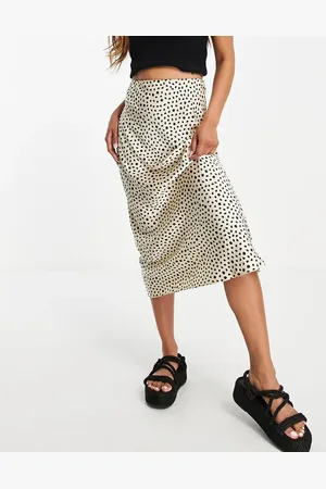ASOS Falda midi cortada al bies de satén con estampado de leopardo de