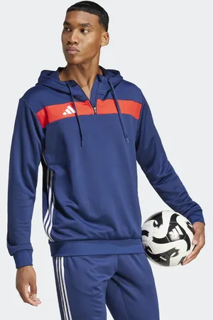adidas Sudadera azul marino y roja con capucha Tiro 25 Essentials de