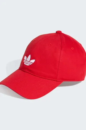 adidas Gorra de béisbol rojo escarlata clásica con detalle de trébol Adicolor de
