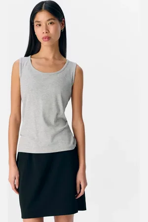 Object Top gris claro jaspeado de tirantes de