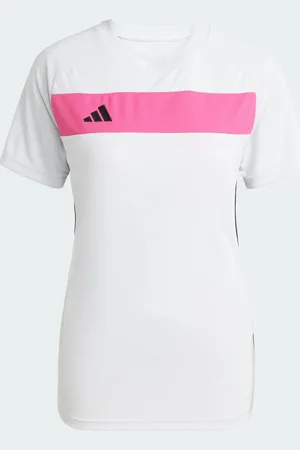 adidas Camiseta gris claro y magenta real básica Tiro 25 Essentials de