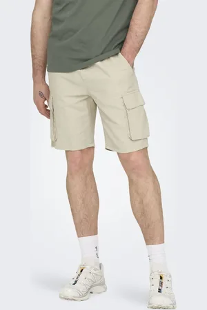 Only & Sons Pantalones cortos cargo plateados de