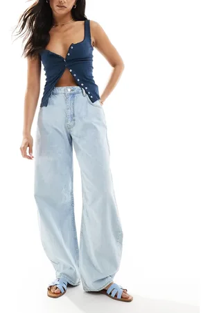 Miss Selfridge Vaqueros de pernera barrel con de -Azul