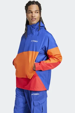 adidas Anorak azul semilúcido y naranja impacto Terrex Xploric 2.5L Climaproof de