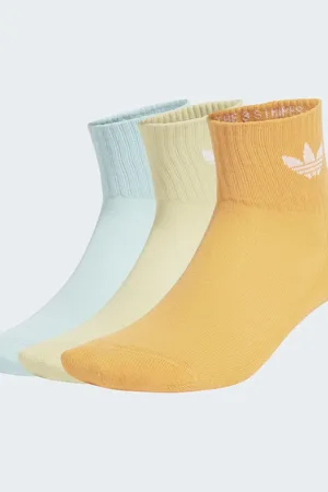 adidas Pack de 3 pares de calcetines deportivos de color dorado auténtico, amarillo empolvado y menta de caña media de