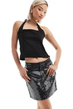 ONLY Minifalda negra de lentejuelas de