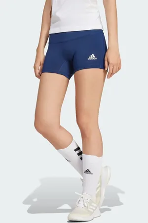 adidas Pantalones cortos de 4" azul marino y blancos de
