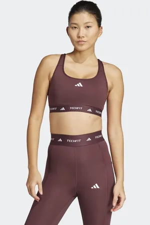 adidas Sujetado rojo rubí aurora y marrón Techfit de