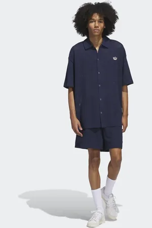 adidas Pantalones cortos azul añil nocturno y blanco maravilla unisex de punto Summer de